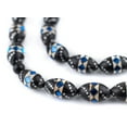 thumbnail image 1 of 33  Blue Mosaic Inlaid Ebony Arabian Prayer Beads (14x9mm), Islamic Tasbih, Ramadan Gift, Quality Middle Eastern Beads - The Bead Chest, 1 of 4