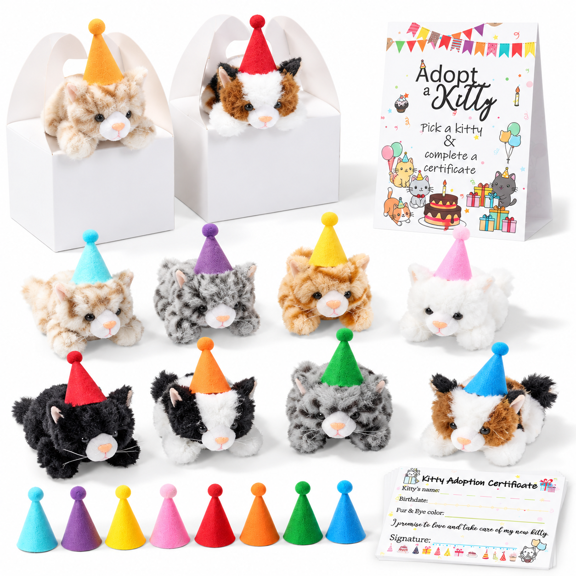 33 Cats For Adoption Party Favors With Hats 8