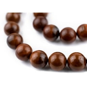 33 Dark Brown Round Wooden Arabian Prayer Beads (10mm), Islamic Tasbih, Ramadan Gift, Quality Middle Eastern Beads - The Bead Chest