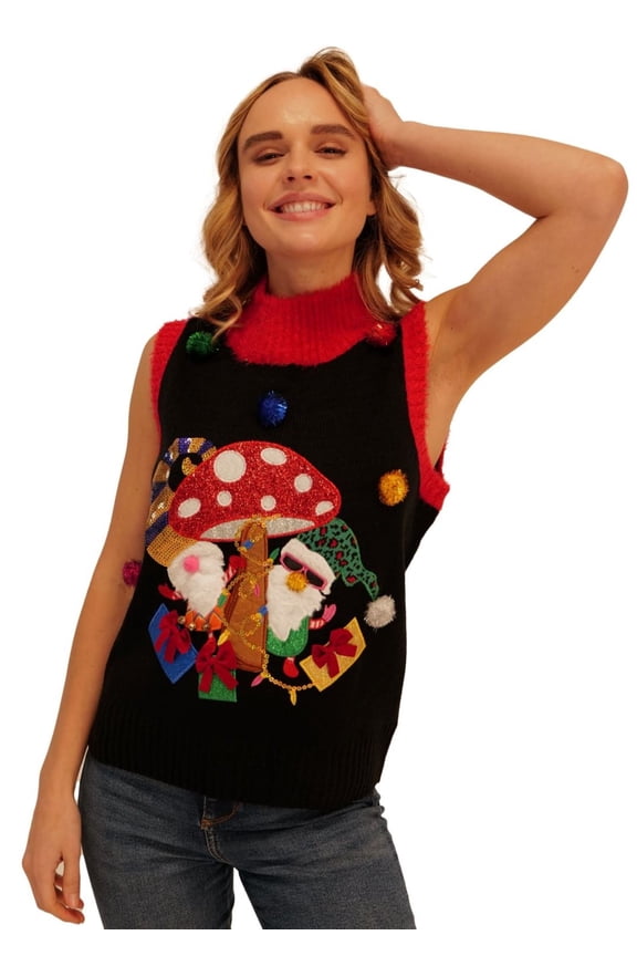 Women's Gnomes Ugly Christmas Vest, XS-XXL