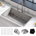 thumbnail image 1 of 33" Dual Mount Drop-In Stainless Steel Single Bowl Kitchen Sink, 1 of 13