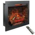 thumbnail image 1 of 33" Electric Fireplace Insert with Crackling Sound and Realistic Flame, 1500W Quartz Heater, Recessed or Wall Mounted, Adjustable Flame Effects, Remote Control & Timer, Black, 1 of 7