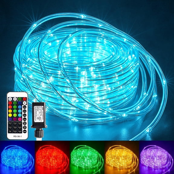 33 FT Not Connectable Color Changing LED Rope Lights 100 Count