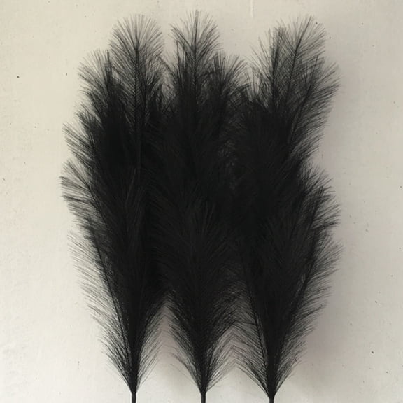 33" Faux Pampas Grass Large Tall Fluffy Artificial Fake Flower Boho Decor for Vase Filler Farmhouse Home Wedding Decor, Faux Pompous Grass(Black)