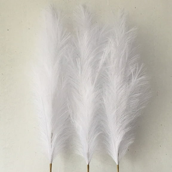 33" Faux Pampas Grass Large Tall Fluffy Artificial Fake Flower Boho Decor for Vase Filler Farmhouse Home Wedding Decor, Faux Pompous Grass(White)