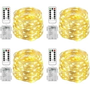 33 Feet 100 Led Fairy Lights Battery Operated with Remote Control Timer Waterproof Copper Wire Twinkle String Lights for Bedroom Indoor Outdoor Wedding Dorm Dec