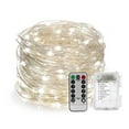 thumbnail image 1 of 33 Feet 100 Led Fairy Lights Battery Operated with Remote Control Timer Waterproof Copper Wire Twinkle String Lights for Bedroom Indoor, White, 1 of 7