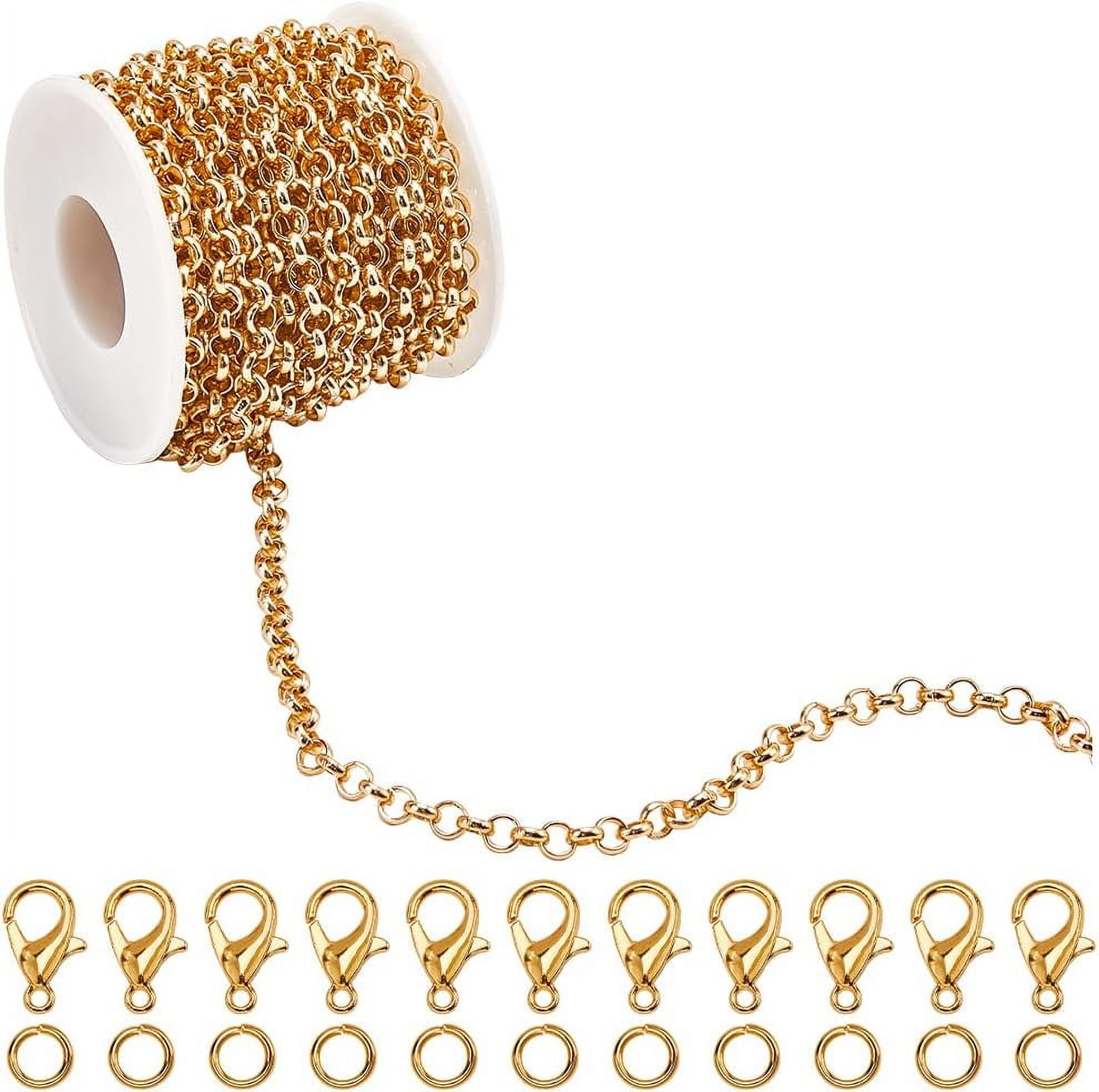 33 Feet/10M Link Chain Bulk Chain Jewelry Making Kit with Jump Ring and ...