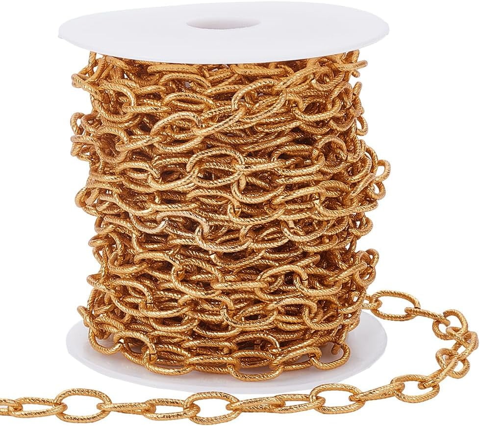 Brass Chain 32.8Feet/ 10m Antique Bronze Chain Bulk Brass Cable Curb Chains  For Paper Chains Vintage, image size:979x869