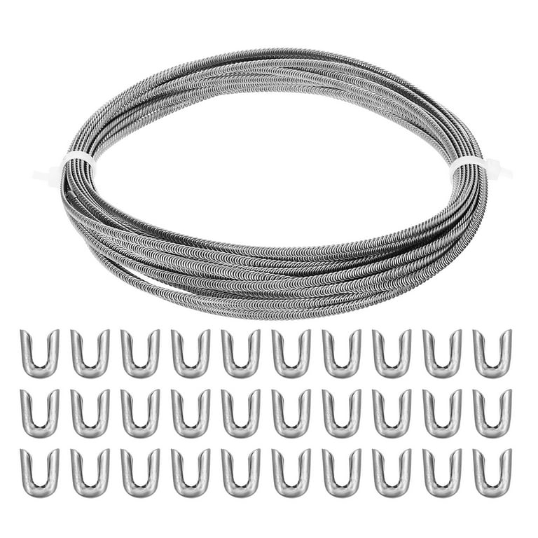 33 Feet 304 Stainless Corset Boning Spiral Steel Metal Boning with 32 Steel Boning Tips Structure and Form (5mm Wide), Silver