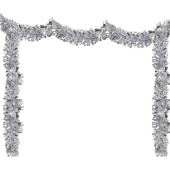 33 Feet Christmas Silver Tinsel Garland Ornament, Metallic Tinsel Home Decoration For Xmas Tree New Year Holiday Birthday Party Supplies