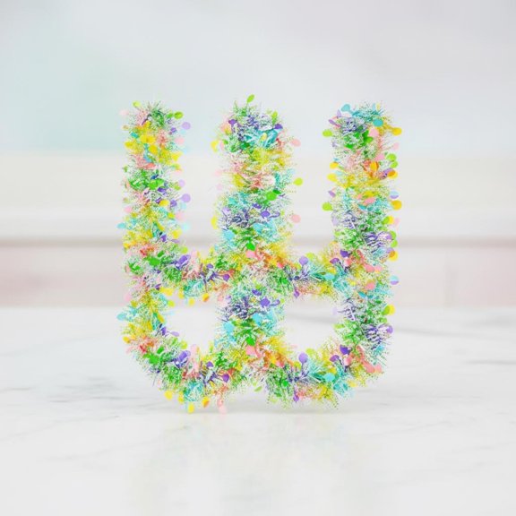 33 Feet Colorful Metallic Tinsel Twist Garland with Confetti, Spring Hanging Decorations for Easter Holiday, Door Tree Mantel Party Supplies, Festive Event Decor