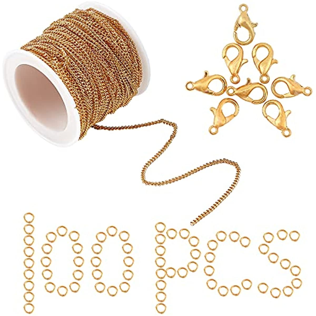  Ecoofor Gold Necklace Chains for Jewelry Making, 78.7 Feet 10  Rolls Jewelry Chains for DIY Necklace Bracelet Jewelry Making with Jump  Rings/Lobster Clasps/Connectors : Everything Else