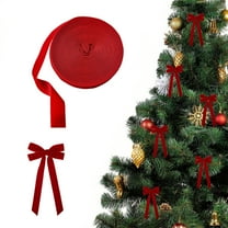 33 Foot Red Velvet Christmas Ribbon 1 Inch Wide Flocked DIY Decorative Ribbon for Gift Wrapping Tree Decor Bows Garland Crafts Holiday Party Decorations