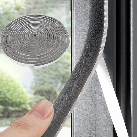 33 Ft Gray Self-Adhesive Soundproofing Weather Stripping for Doors and Windows.