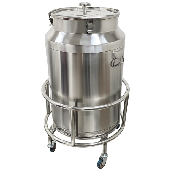 33 Gallon 304 Stainless Steel Brew Fermenter Sealed Storage Tank With Movable Trolley and Faucet