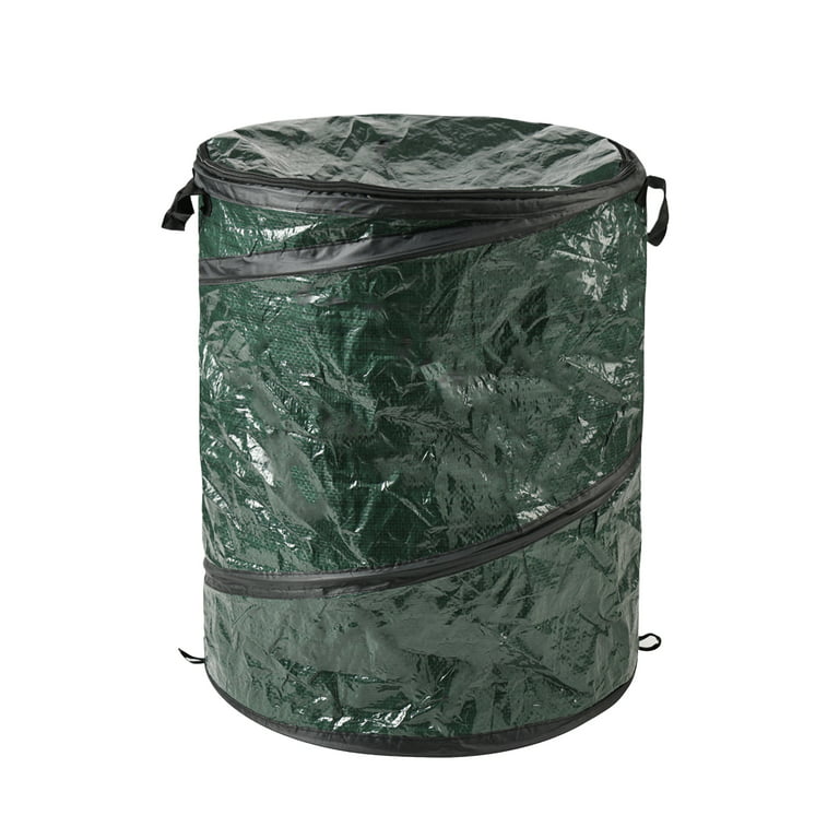 33-Gallon Outdoor Pop-Up Garbage Can - Collapsible Trash Can and Trash Bag  Holder for Yard Waste Bags and Leaf Bags by Wakeman Outdoors