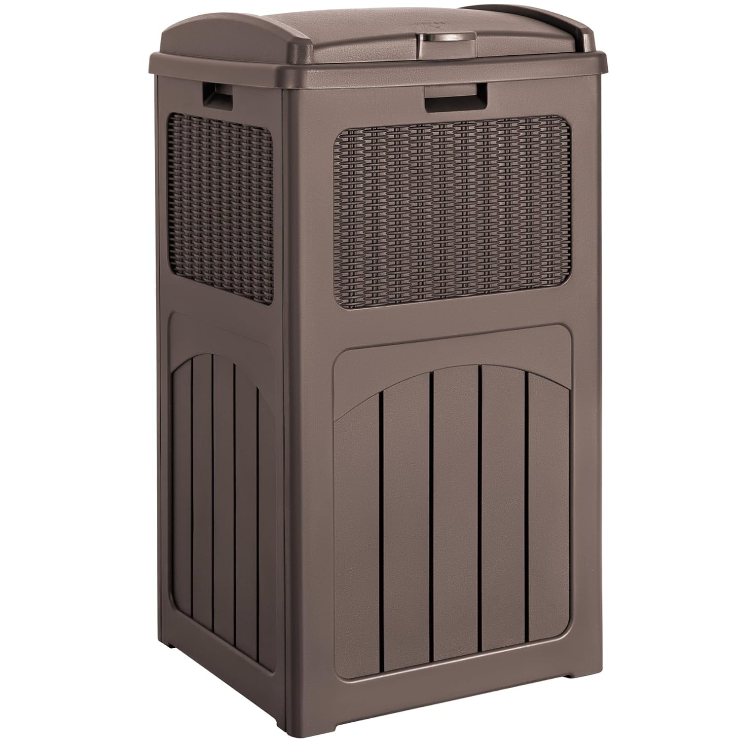 33 Gallon Outdoor Trash Can Hideaway Garbage Bins with Tiered Lid