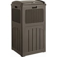 thumbnail image 1 of 33 Gallon Outdoor Trash Can with Tiered Waterproof Lid, Resin Garbage Bin for Patio, Pool, Backyard, Deck, Durable Weather Resistant Outdoor Waste Container, Deep Brown, 1 of 7