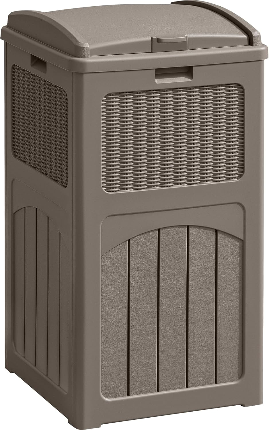 33 Gallon Resin Outdoor Trash Can with Lid, Waterproof Resin Garbage