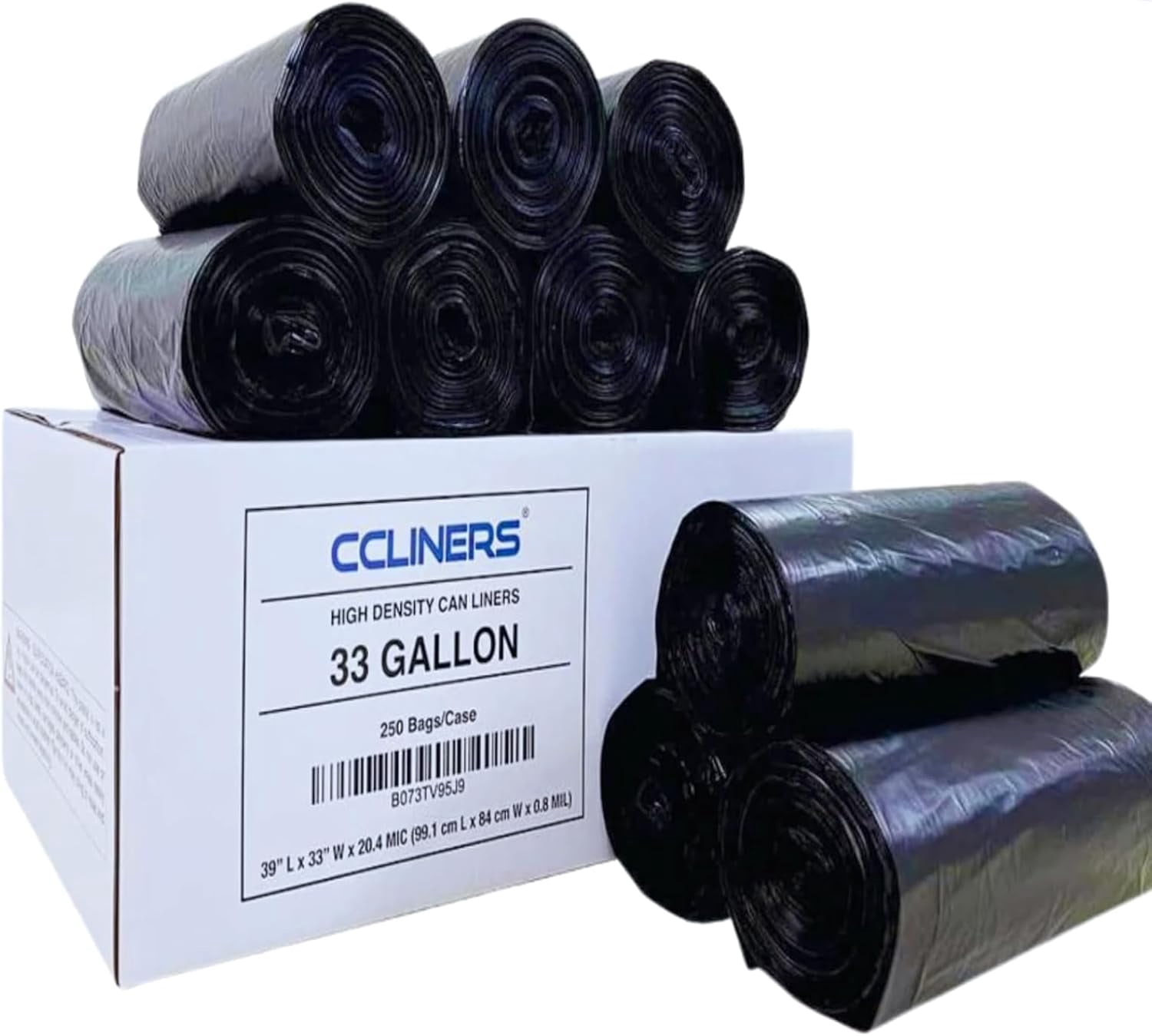 SKILCRAFT Heavy-Duty 45 Gallon Trash Bags - 250 Count Natural Liners, 12 Micron Thickness