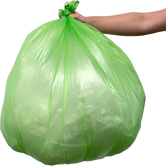 33 Gallon Trash Bags | 250 Count Bulk Green | Eco-Friendly | Oxobiodegradable Under Certain Conditions