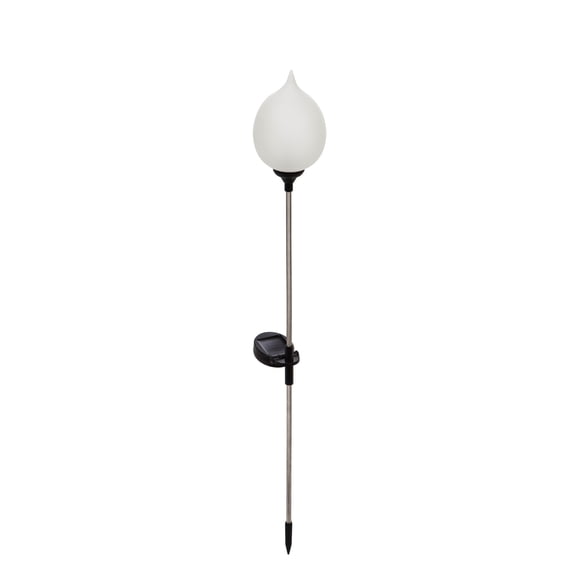 33"H Solar Fire Flame White Frosted Glass Torch