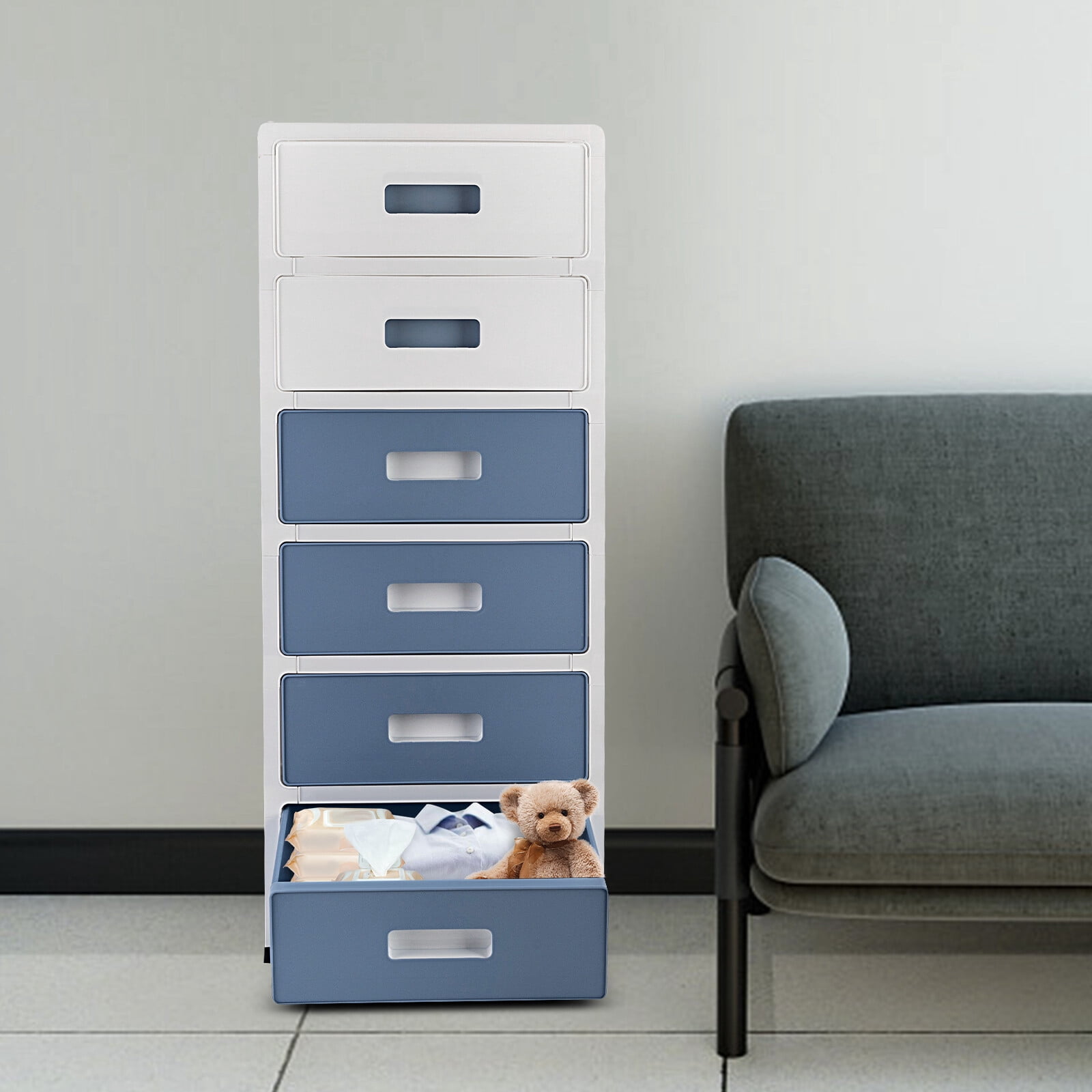 33'' Height 6-Drawer Organizer for Household, Storage Cabinet for Office, Files & Supplies
