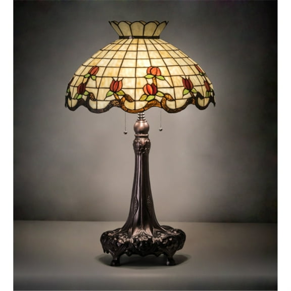 Meyda Lighting 33" High Roseborder Table Lamp