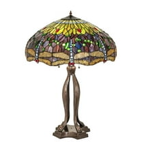 33" High Tiffany Hanginghead Dragonfly Table Lamp