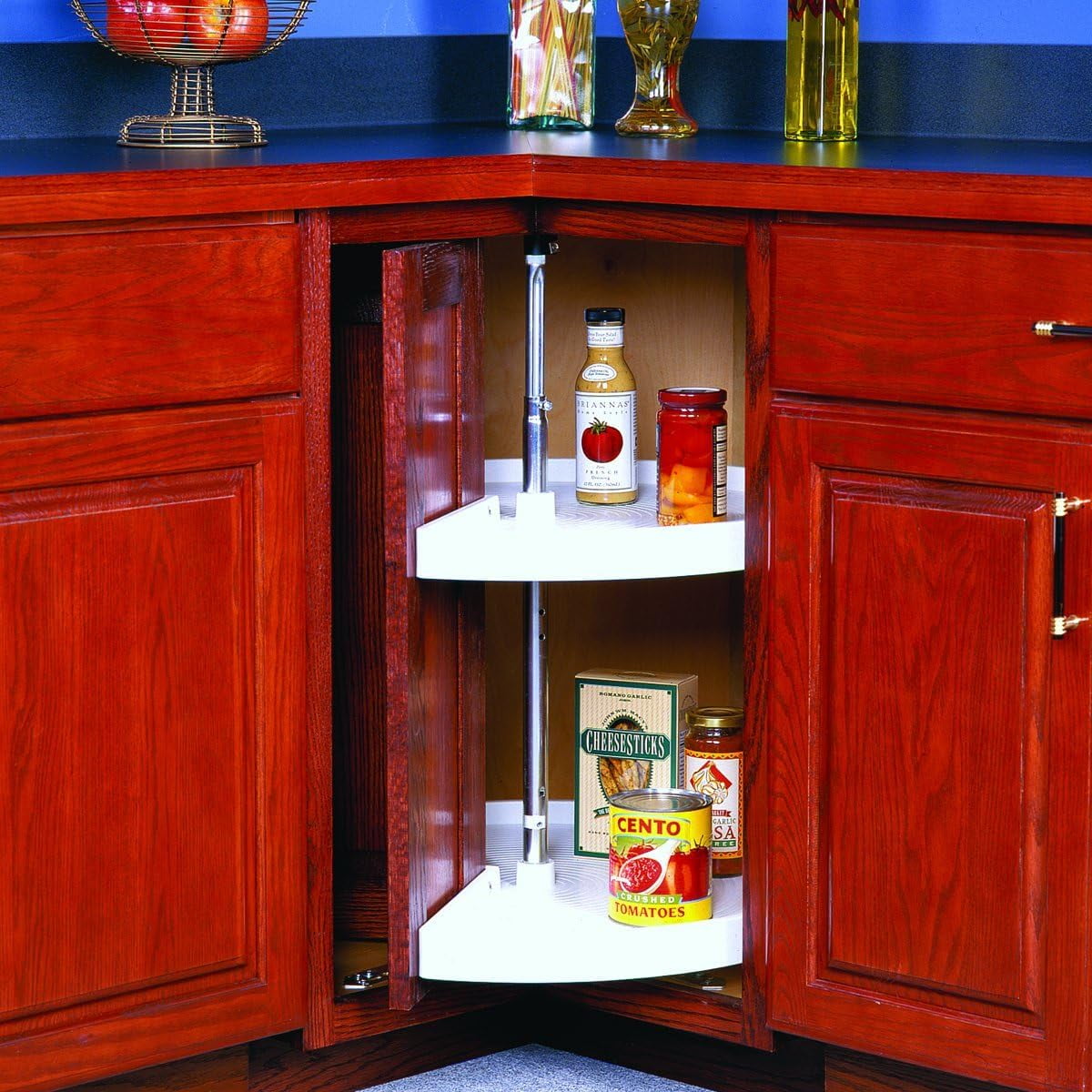 33 In. H X 28 In. W X 28 In. D 2Shelf Pie Cut Door Mount Lazy Susan