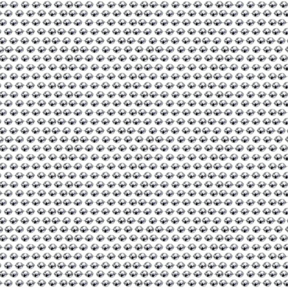 33 Inch 07Mm Round Metallic Silver Mardi Gras Beads 6 Dozen (72 Necklaces)