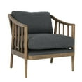 thumbnail image 1 of 33 Inch Accent Armchair, Padded Cushions, Slatted Back and Arms, Gray, 1 of 6