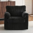 thumbnail image 1 of 33 Inch Oversized Swivel Corduroy Lounge Chair - Plush for Living Room, Bedroom, Office - Comfortable Rotating Single Sofa, 1 of 23