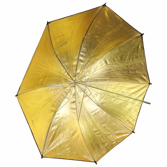 33 Inch Black And Gold Reflective Lighting Umbrella For Flash Photography Studio