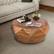 33 Inch Diamond Shape Acacia Wood Coffee Table With Smooth Top Dark Brown - Saltoro Sherpi