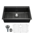 thumbnail image 1 of 33 inch Granite Kitchen Sink Top Mount Single Bowl Drop-In Basin for RV Bar, 1 of 9