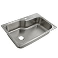 thumbnail image 1 of Design House 33" Handmade Stainless Steel Single Drop-In Kitchen Sink with Single-Hole Faucet Compatibility, Silver, 1 of 17