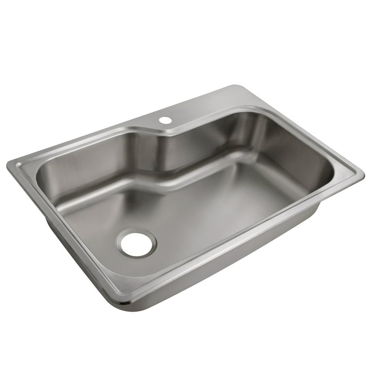 Design House 113118 Single Bowl 1-Hole 33x22x8 in. 18 Gauge Kitchen Sink, Stainless Steel Design House 113118 Single Bowl 1-Hole 33x22x8 in. 18 Gauge Kitchen Sink, Stainless Steel
