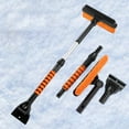 thumbnail image 1 of 33 Inch Ice Scrapers for Car Windshield, 3 in 1 Extendable Snow Brush, Snow Scraper for Car with Foam Grip and 270° Pivoting Brush Head, Silicone Squeegee for Sedan SUV Truck RV, 1 of 9