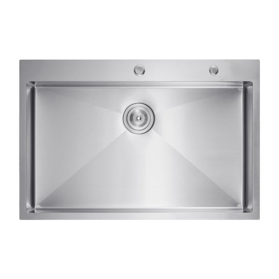 33" Kitchen Sink Top Mount - Stainless Steel Single Bowl Drop-In Bar Sink - Durable 304 Stainless Steel, Soundproof, Quick Drainage - for Home Kitchen