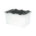 thumbnail image 1 of Superio Storage Box with Hinged Lids, Plastic Container Bins for Organizing with Attached Lid, Stackable Crates, BPA Free, Organizers for Home, 35 Quart (Clear with Grey Lids, 20.25"x14"x10.5"), 1 of 6