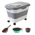 thumbnail image 1 of 33 LB Collapsible Dog Food Storage Container, Large Pet Food Container with Lids Scoop, Airtight Cat Food Storage with Wheels, Kitchen Rice Cereal Storage, 1 of 6