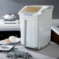 thumbnail image 1 of 33 Liter / 50 lbs Rice Storage Container with Measuring Cup, BPA free, For Rice | Grain | Pet Food | Flour, 2 count, White, 1 of 6