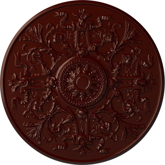 33"OD x 1 3/4"P Versailles Ceiling Medallion (Fits Canopies up to 3 1/4"), Hand-Painted Brushed Mahogany