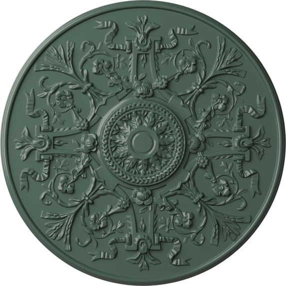33"OD x 1 3/4"P Versailles Ceiling Medallion (Fits Canopies up to 3 1/4"), Hand-Painted Cloud Burst