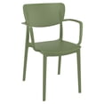 thumbnail image 1 of 33" Olive Green Stackable Patio Dining Arm Chair, 1 of 8