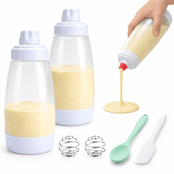 33 Oz Food-Grade Plastic Pancake Batter Dispenser with Stand