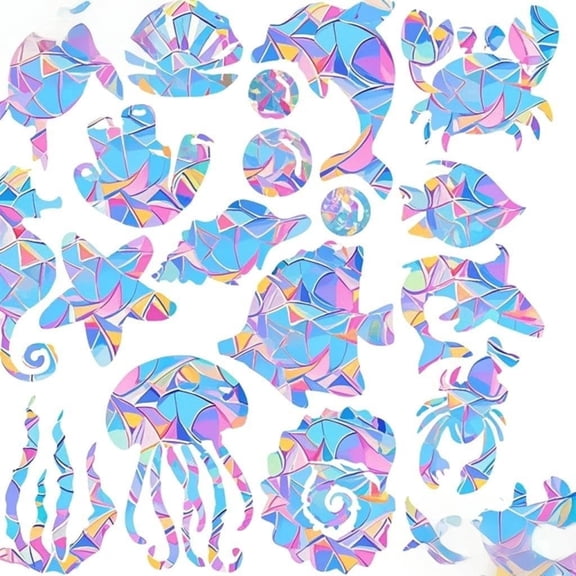 33 PCS Glass Door Window Stickers, Prevent Birds from Striking Windows, No Glue Required, Reusable Stickers for Your Home, Any Glass Doors