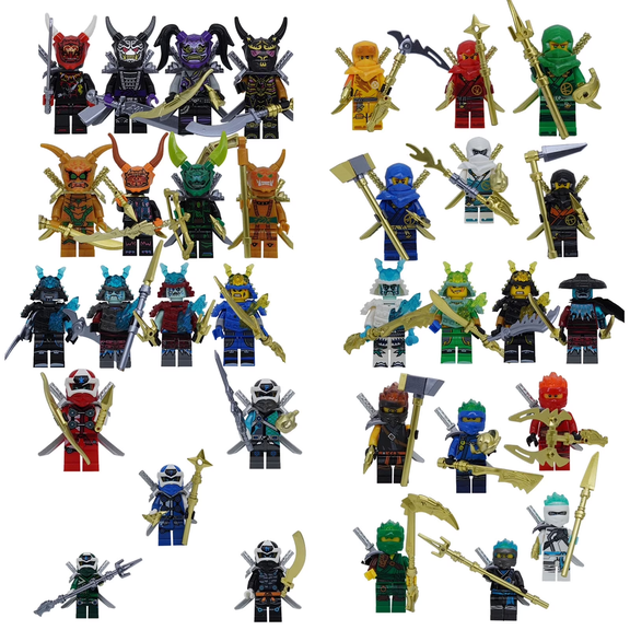 33 PCS Ninja Minifigures Interlocking Block Building Set, Creative Puzzle Toys for Children Christmas Gift Birthday Present